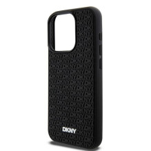 DKNY 3D Rubber Repeat Pattern dėklas, skirtas iPhone 15 Pro Max - juodas