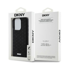 DKNY 3D Rubber Repeat Pattern dėklas, skirtas iPhone 15 Pro Max - juodas
