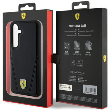 Ferrari Hot Stamp V Lines MagSafe dėklas Samsung Galaxy S24+ - juodas