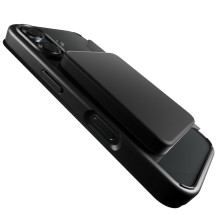 Puro Book Mag MagSafe odinis dėklas su atvartu ir kortelės lizdu, skirtas iPhone 16 – juodas