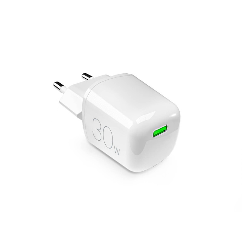 Puro MiniPro 30W GaN USB-C sieninis įkroviklis – baltas
