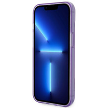 Guess Permatomas iPhone 14 6,1 colio dėklas – violetinis