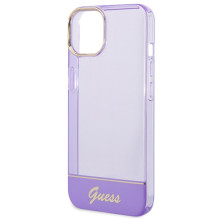 Guess Permatomas iPhone 14 6,1 colio dėklas – violetinis
