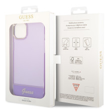 Guess Permatomas iPhone 14 6,1 colio dėklas – violetinis