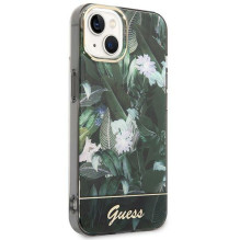 Guess Jungle Collection iPhone 14 dėklas – žalias