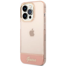 „Guess“ permatomas „iPhone 14 Pro Max“ 6,7 colio dėklas – rožinis