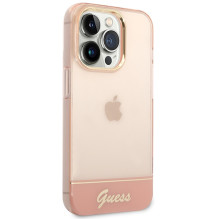 „Guess“ permatomas „iPhone 14 Pro Max“ 6,7 colio dėklas – rožinis