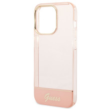 „Guess“ permatomas „iPhone 14 Pro Max“ 6,7 colio dėklas – rožinis