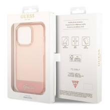 „Guess“ permatomas „iPhone 14 Pro Max“ 6,7 colio dėklas – rožinis