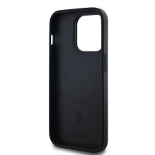 DKNY Leather Checkered Mono Pattern MagSafe Case for iPhone 13 Pro Max - Black