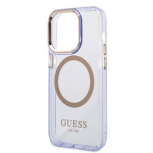„Guess Gold Outline“ permatomas „MagSafe“ dėklas, skirtas „iPhone 14 Pro Max 6,7'“ – violetinė
