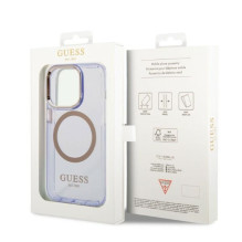 „Guess Gold Outline“ permatomas „MagSafe“ dėklas, skirtas „iPhone 14 Pro Max 6,7'“ – violetinė