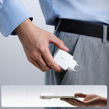 Joyroom JR-TCF14 20W USB-A USB-C Super Slim Wall Charger - White