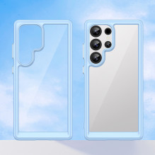 Kosmoso dėklas su geliniu rėmeliu, skirtas Samsung Galaxy S25 Ultra – mėlynas