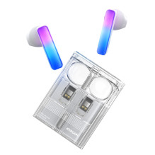 TWS Joyroom JR-TC1 IceLens serijos belaidės ausinės su LED lemputėmis – baltos