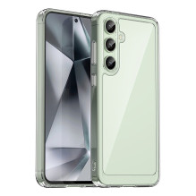 Kosmoso dėklas su geliniu rėmeliu, skirtas Samsung Galaxy S24 FE – skaidrus
