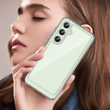 Kosmoso dėklas su geliniu rėmeliu, skirtas Samsung Galaxy S24 FE – skaidrus