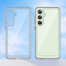 Kosmoso dėklas su geliniu rėmeliu, skirtas Samsung Galaxy S24 FE – skaidrus