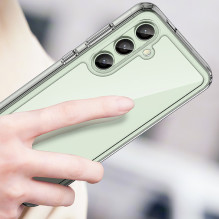 Kosmoso dėklas su geliniu rėmeliu, skirtas Samsung Galaxy S24 FE – skaidrus