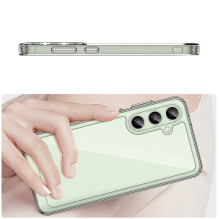 Kosmoso dėklas su geliniu rėmeliu, skirtas Samsung Galaxy S24 FE – skaidrus