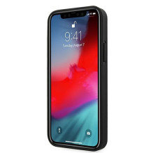 Guess Saffiano Vintage Script dėklas, skirtas iPhone 12 Pro Max 6,7' – juodas