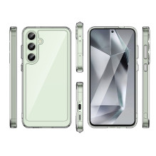 Kosmoso dėklas su geliniu rėmeliu, skirtas Samsung Galaxy S24 FE – skaidrus