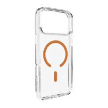Puro Lite Mag TPU+PC Case Compatible with MagSafe for iPhone 17 Pro Max - Transparent with Orange Ring