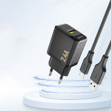 Dudao A23 2.4A USB-A įkroviklis – juodas Dudao A23 2.4A USB-A įkroviklis – juodas
