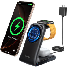 Joyroom JR-W15 Wireless Charger 3 in 1 Charging Station with MagSafe - Black