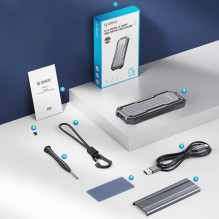 Orico OXS2C3-G2 M.2 NVMe / SATA SSD USB-C 3.2 Tactical sustiprintas disko korpusas – pilka