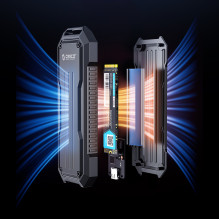 Orico OXS2C3-G2 M.2 NVMe / SATA SSD USB-C 3.2 Tactical Reinforced Disk Caddy - Gray