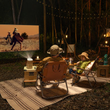 Yaber T2 Plus LCD FullHD 1080p multimedijos projektorius su JBL garsiakalbiais – smėlio spalvos