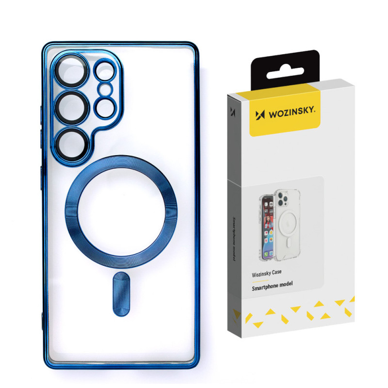 Wozinsky galvaninis dėklas su „Magasafe“, skirtas Samsung Galaxy S25 Ultra – mėlynas