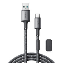 Joyroom S-A50 Unlimited Series 3A USB-A – USB-C laidas su magnetiniu tvarkykle, 1,2 m – pilka
