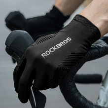Rockbros dviračių pirštinės pavasario / vasaros / rudens, pilnos, dydis: XL - juodos