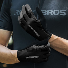 Rockbros dviračių pirštinės pavasario / vasaros / rudens, pilnos, dydis: XL - juodos