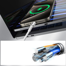 „Joyroom S-A51 Cutting-Edge“ serijos 60 W USB-C – USB-C laidas 1,2 m – šviesiai pilkas