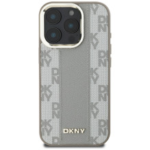 DKNY languotų raštų Magsafe iPhone 16 Pro dėklas – smėlio spalvos