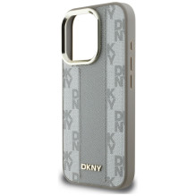 DKNY languotų raštų Magsafe iPhone 16 Pro dėklas – smėlio spalvos