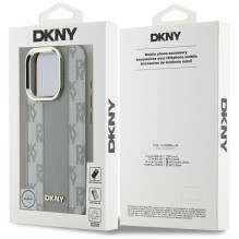 DKNY languotų raštų Magsafe iPhone 16 Pro dėklas – smėlio spalvos