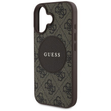 Guess 4G Circle Classic Logo MagSafe dėklas iPhone 16 - rudas