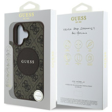 Guess 4G Circle Classic Logo MagSafe dėklas iPhone 16 - rudas
