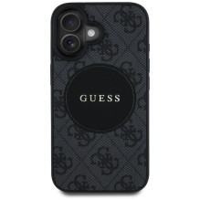 Guess 4G Circle Classic Logo MagSafe dėklas iPhone 16 - juodas