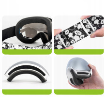 Qunature Panda Ski Goggles for Kids - Black / White