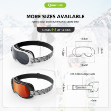 Qunature Panda Ski Goggles for Kids - Black / White