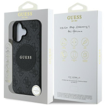 Guess 4G Circle Classic Logo MagSafe dėklas iPhone 16 - juodas