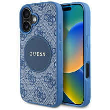 Guess 4G Circle Classic Logo MagSafe dėklas iPhone 16 - mėlynas