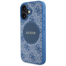 Guess 4G Circle Classic Logo MagSafe dėklas iPhone 16 - mėlynas