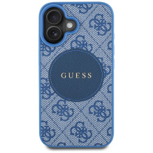 Guess 4G Circle Classic Logo MagSafe dėklas iPhone 16 - mėlynas