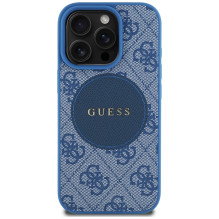 Guess 4G Circle Classic Logo MagSafe dėklas, skirtas iPhone 16 Pro Max - mėlynas